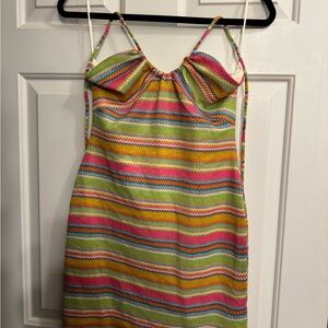 Colorful Striped Mini Dress